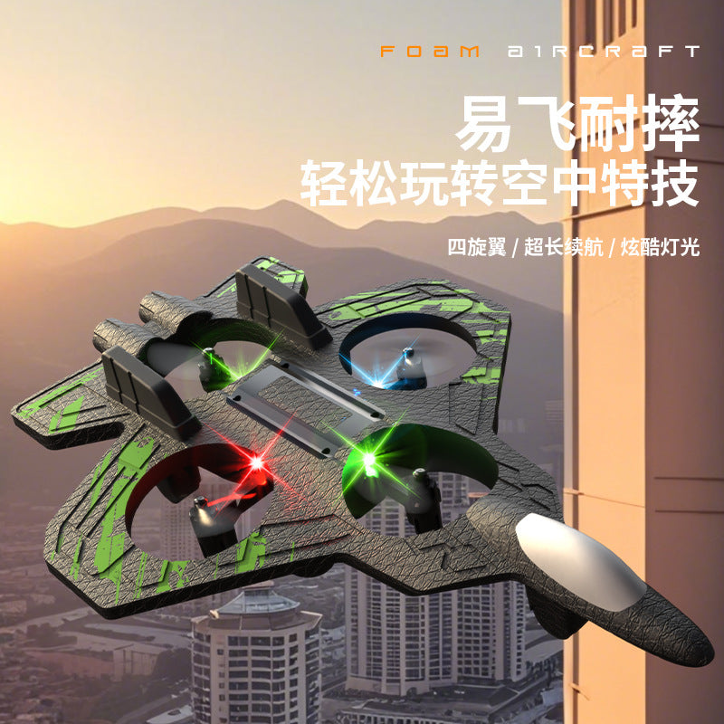 New arrival: remote control gravity stunt foam airplane with dazzling lights - rechargeable, drop-resistant quadcopter for export