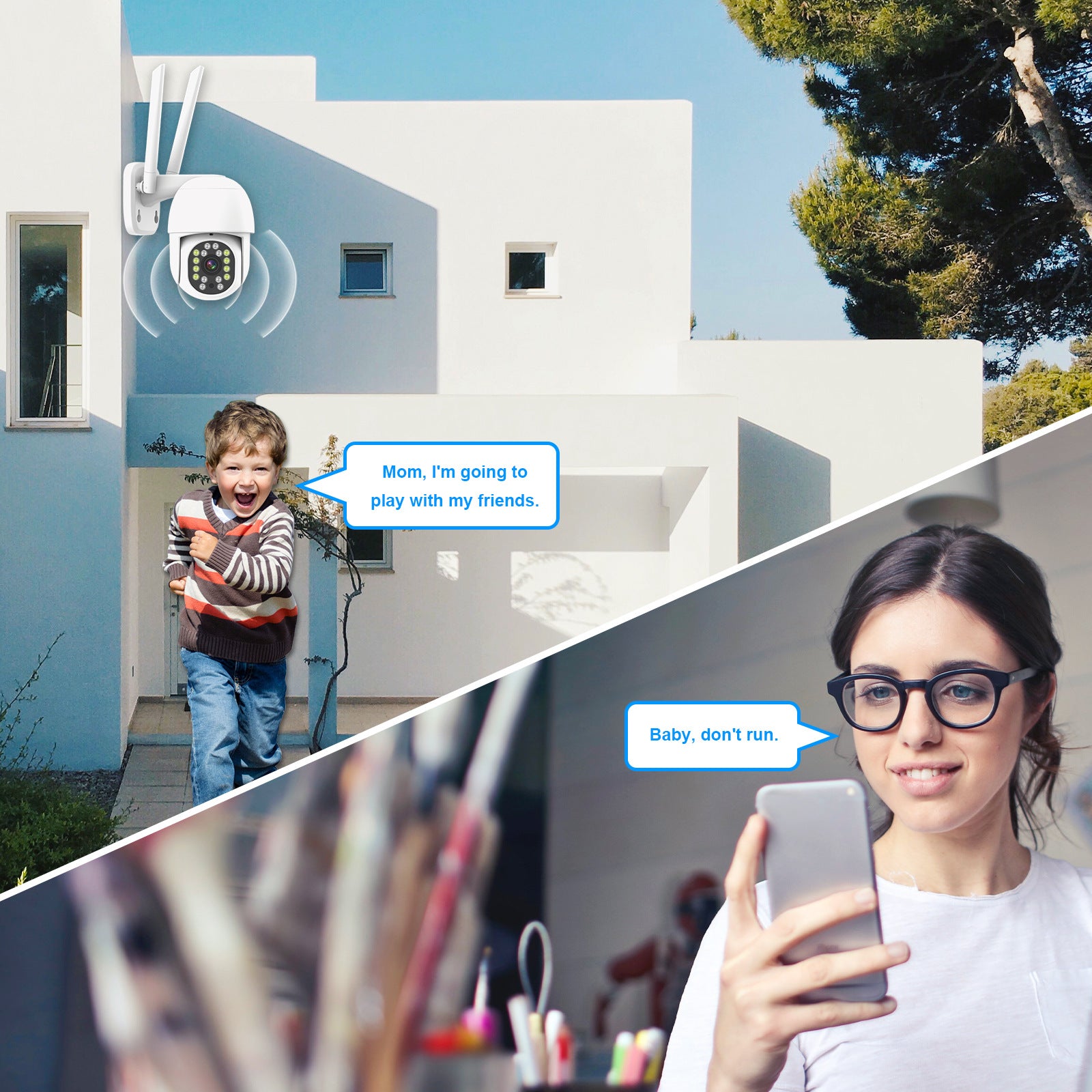 Factory direct sales graffiti gimbal camera HD remote monitoring two-way intercom mobile detection   explosion