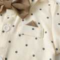 Boys' spring outfit set: stylish and unique, high-end collared shirt and overalls two-piece set for kids