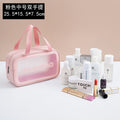 Travel makeup bag translucent toiletry bag frosted bath bag swimming cosmetic storage bag pure color carry-on bag