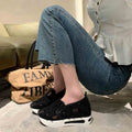 women's fashion flat heel hidden wedge mesh breathable casual flats - supports cross-border platforms and dropshipping