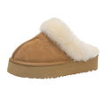 Women's fuzzy slippers - new 2026 autumn/winter collection: thick-soled snow boots, fleece-lined closed-toe half slippers, outdoor cotton shoes