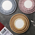 Ins embossed light luxury ceramic dinner plate - nordic high-end style for restaurants, hotels, steak, and dim sum presentation