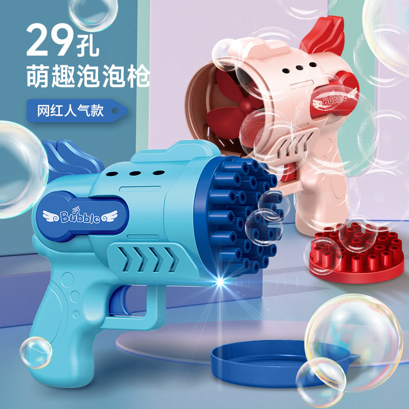 angel 29-hole bubble gun electric gatling bubble machine kids toys blowing bubbles night market street stall