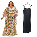 supply plus size women's lace cut outembroiderlace bat sleeve floor-length skirt