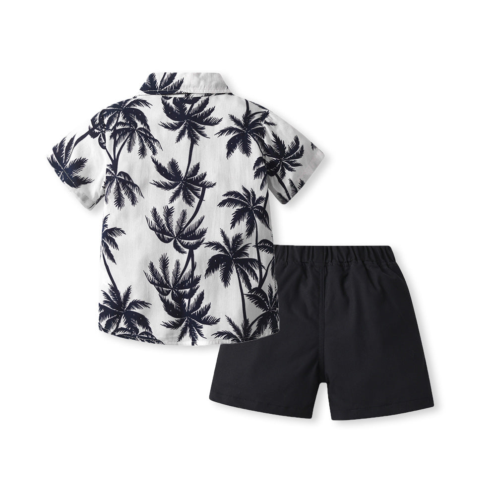 Boys' beach outfit set - summer casual sanya travel short sleeve shirt & shorts - new kids' hawaiian style clothing