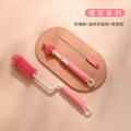 Pink straw brush + nipple brush + rotating bottle brush