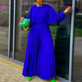 C8531 european and american style cross-border summer loose plus size casual shirt top and wide leg pants two-piece set - wholesale outfit