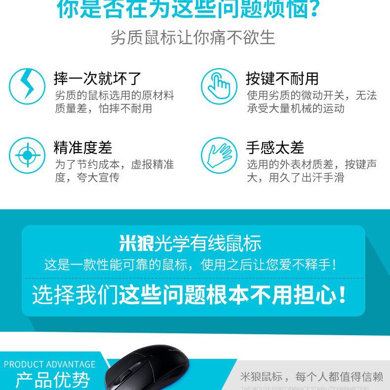 m01 wired mouse for business, office, gaming, home use - desktop & laptop usb mouse - in stock & wholesale