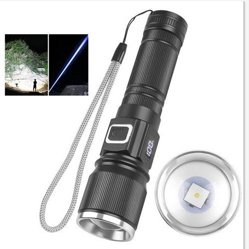 Flashlight Retractable zoom P50 long-range  new aluminum alloy USB charging outdoor lighting hand strong light flashlight