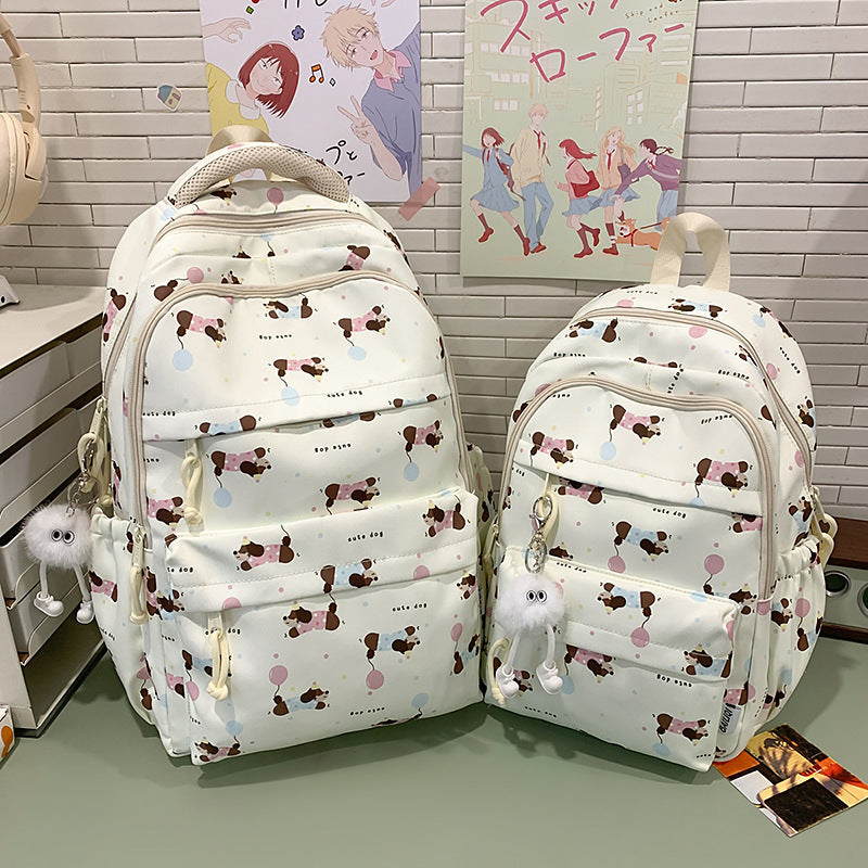 Printed graffiti student backpack - waterproof, cute, large capacity, unique, versatile school bag - korean style for girls