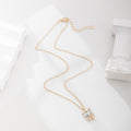 Sweater chain accessible luxury wholesale european and american cross-border autumn and winter jewelry women's versatile alloy pendant niche diamond flower necklace