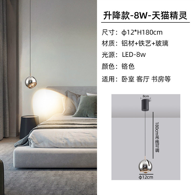 [Strict selection] Bedroom bedside chandelier light luxury modern simple liftable master bedroom chandelier bedside lamp small chandelier