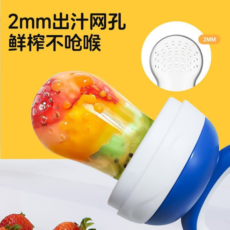 English card baby bite music fruit and vegetable music children's silicone pacifier penguin shape baby fruit complementary food bag factory