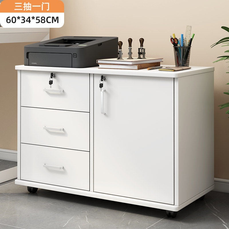 Filing cabinet office movable storage cabinet small drawer cabinet under the desk with wheels storage cabinet low cabinet information cabinet no