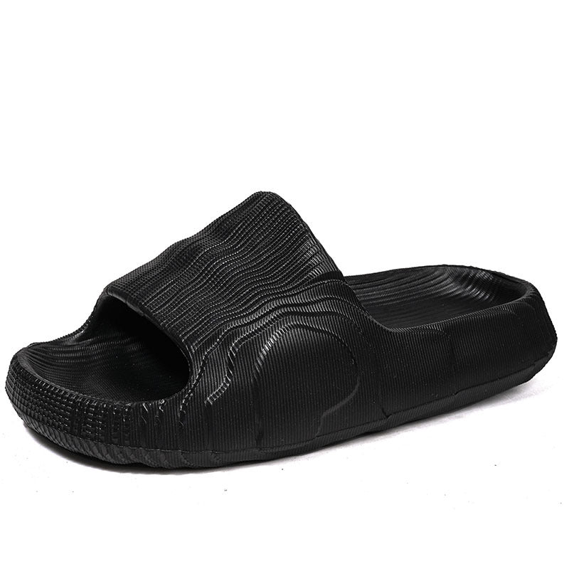 2024 new summer one-word slippers thick-bottomed double-size bathroom home wear, stepping on shit feeling, men's and women's versatile models wholesale