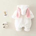 Newborn baby girl autumn/winter fleece-lined cute romper - warm, cozy, and trendy for lounging and outings