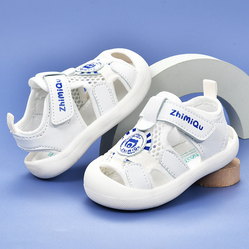 Baby sandals for boys, summer first walker shoes, 0-1-2 years old infant anti-slip soft sole mesh shoes for babies and toddlers, baby girl shoes