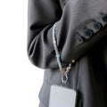 New classy sense of luxury square crystal mobile phone lanyard satchel style anti-lost anti-fall fashion bracelet wrist short rope