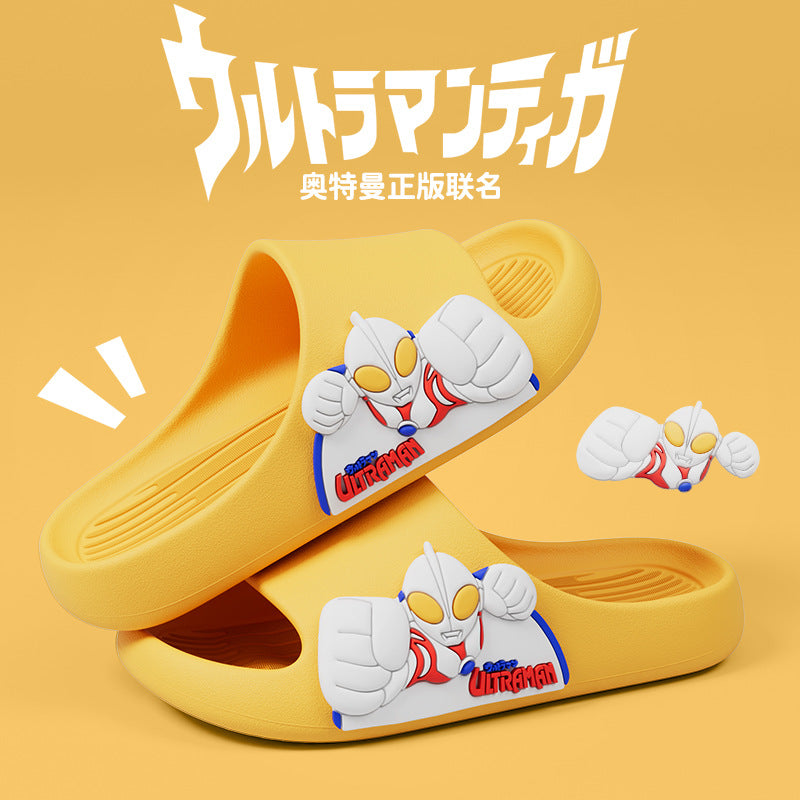 Genuine Ultraman Children's Slippers Summer Boys Home Bathroom Bathing Non-slip Soft Bottom Children Medium and Older Children's Cool Slippers