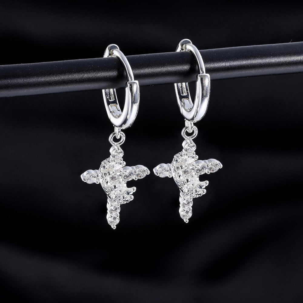 Amazon cross-border new product crown cross pendant earrings niche style design fashiontrendyeleganteasiest for match earrings