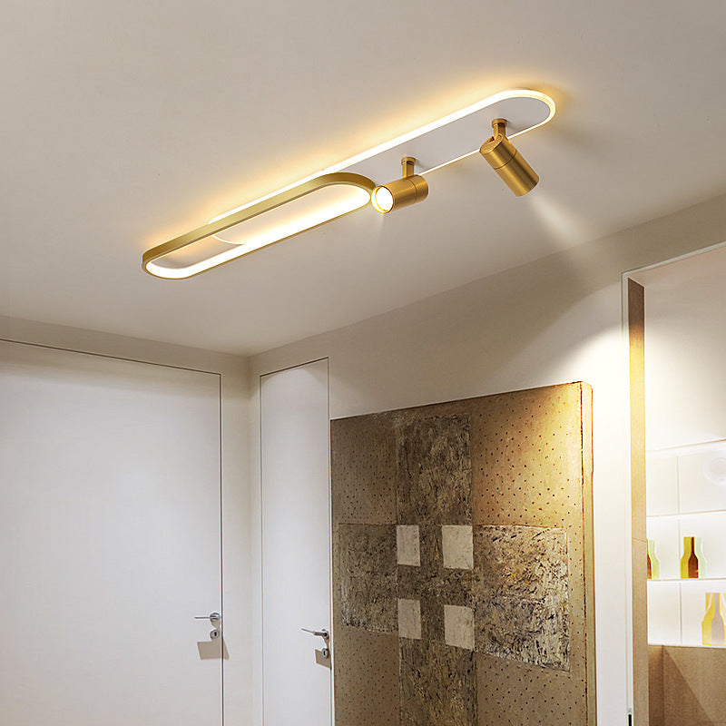 Corridor ceiling light, aisle light, creative personality, strip with spotlights, no main lighting, simple modern cloakroom lighting
