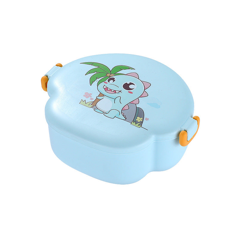 Creative kids' plastic cartoon lunch box - cute fruit box, portable sealed divided lunch container with fun cutlery set