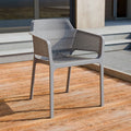 Plastic chair scandinavian dining chair for homethickenedcasual armrest courtyard outdoor backrest chair stool cut out dining table and chairs