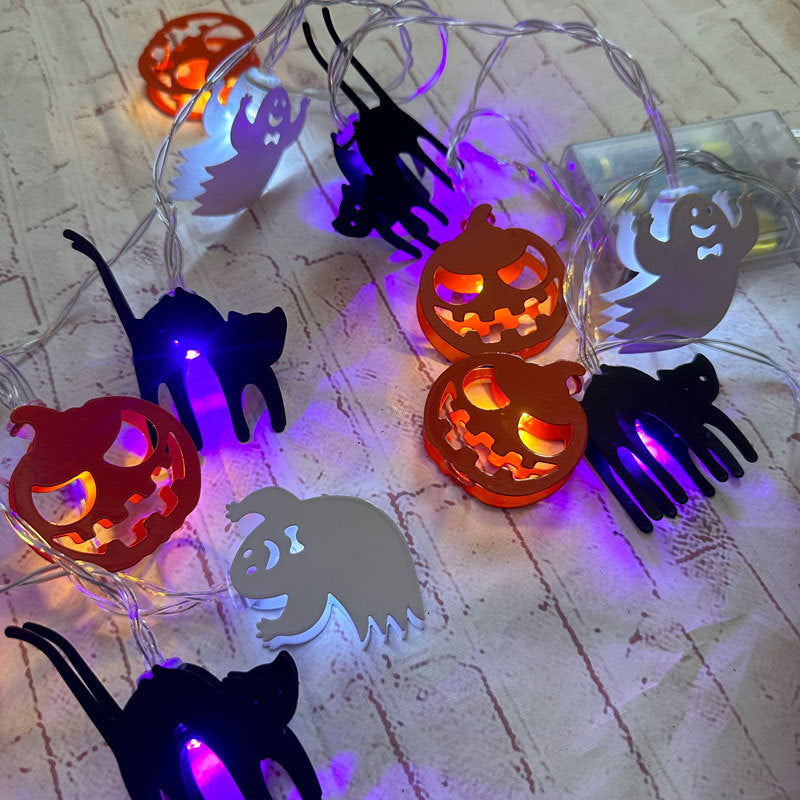 New Halloween light string skull ghost horror decorative lights ghost festival atmosphere small lights battery box pumpkin lights