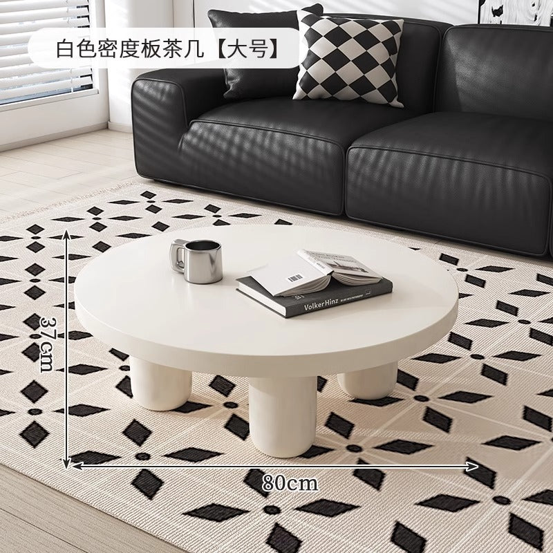 New arrivalcasual modern combination cream style round creative coffee table small ins style living room for home small table b&b