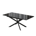 Factory direct rock slab dining table - nordic style casual rectangular dining table - carbon steel long table - modern minimalist dining table for small spaces