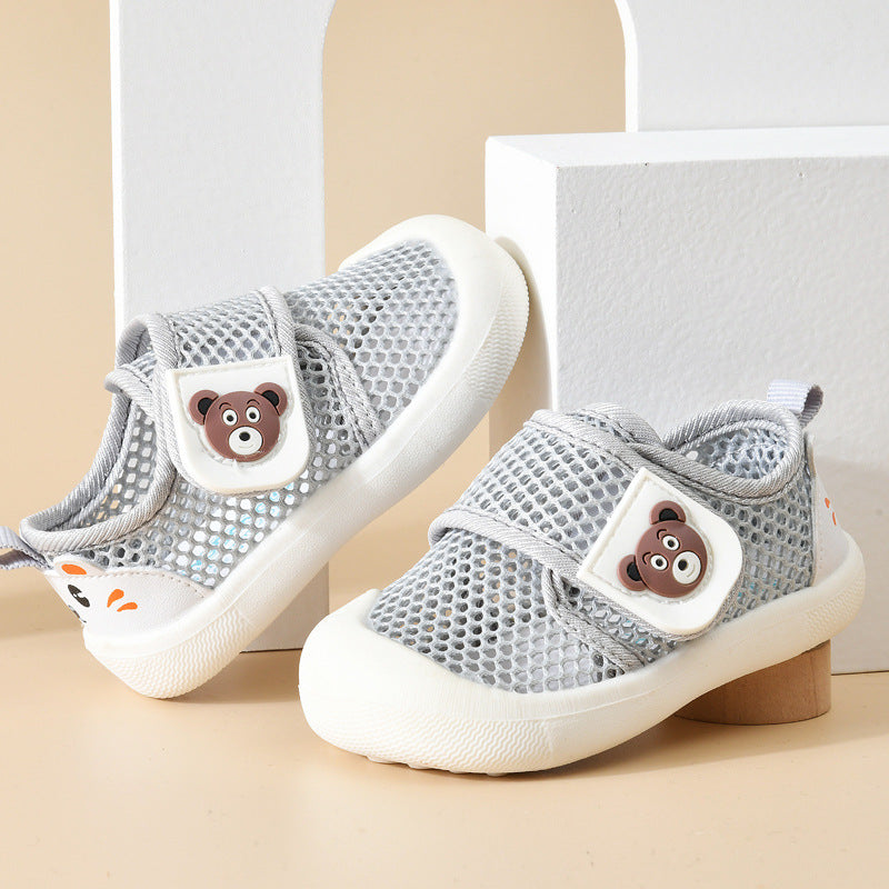 Baby sandals for boys, summer first walker shoes, 0-1-2 years old infant anti-slip soft sole mesh shoes for babies and toddlers, baby girl shoes