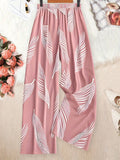 new european and american style women's summer casual pants - printed, loose-fit, high-waisted trousers for women