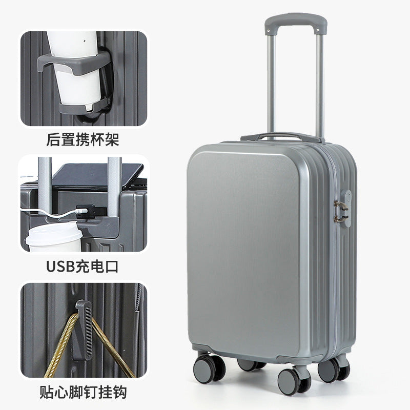 Luggage cup holder Internet celebrity 20 inch 240,000 wheel password case 26 durable and sturdy suitcase trolley case