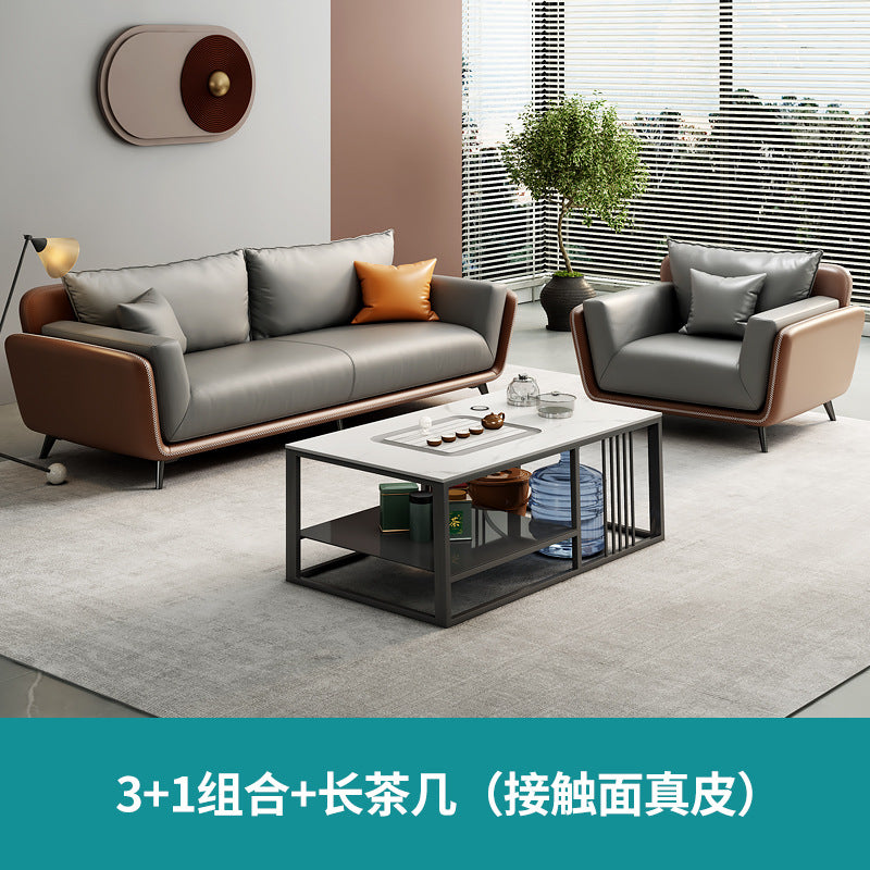Office office sofa xipi business reception reception three-person coffee table combination casual modern conference room abrasion resistant