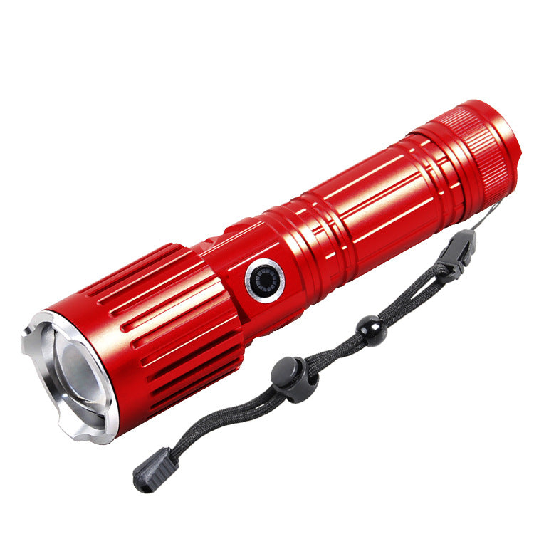 Internet celebrity small steel cannon strong light flashlight charging bright, portable multi-function white laser led work lighting flashlight