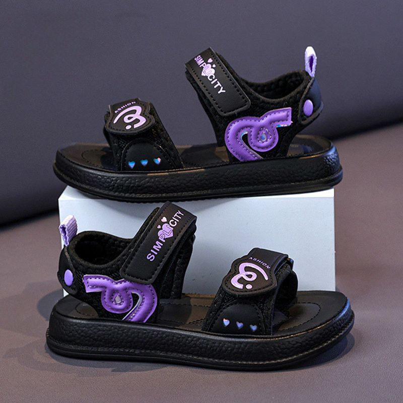 Girls' sandals: new  summer collection - soft sole, fashionable princess beach sandals for girls, anti-slip slides, baby shoes