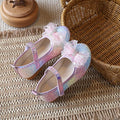 new gradient rainbow sequin girls' princess shoes - mesh rhinestone bow velcro soft sole kids' shoes