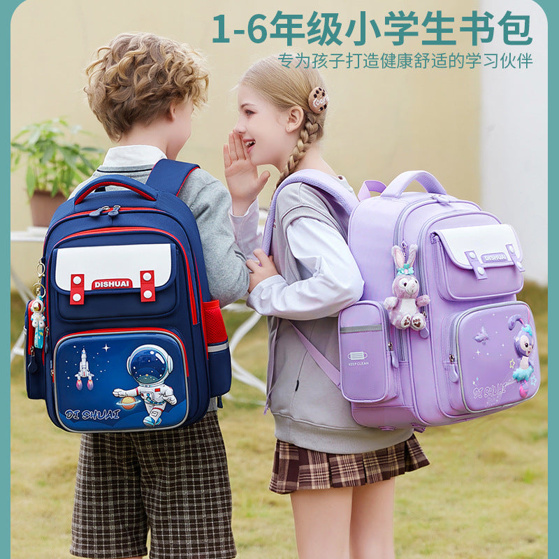 Elementary school backpack for boys, grades 1-2, ages 3-6, lightweight, child-friendly, spine-protecting, 2026 new model