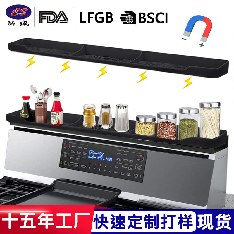 popular silicone oven rack kitchen silicone seasoning storage rack strong magnetic oven stove top rack