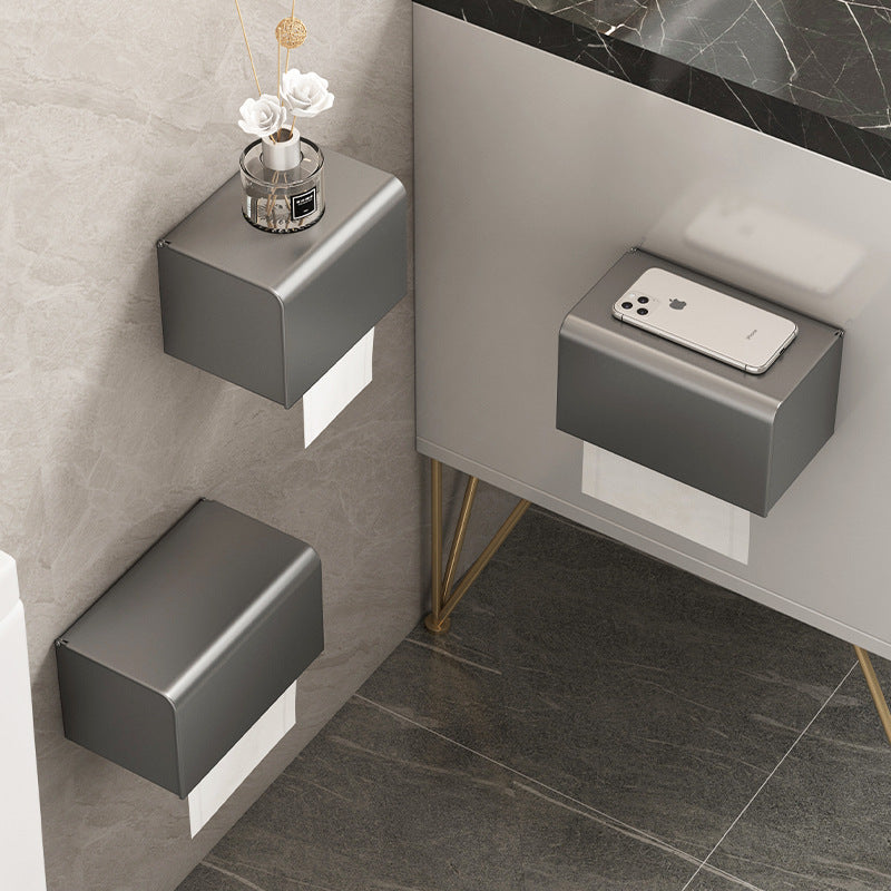 Gun ash tissue paper box toilet toilet toilet paper storage non-punching toilet paper paper paper placement rack waterproof wall mounted