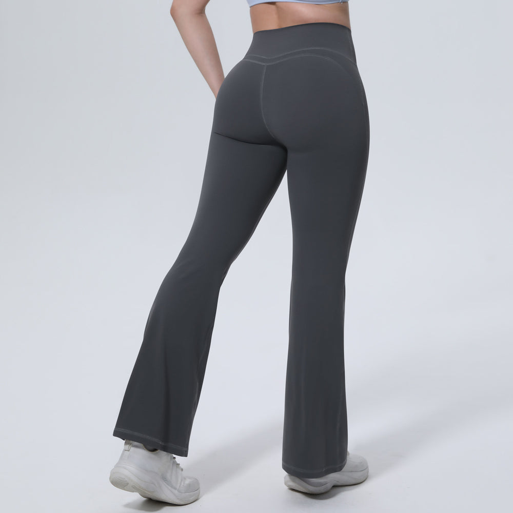 New women's high-waisted, butt-lifting, slightly flared yoga pants - barely-there feel, breathable, no camel toe, running & fitness wide-leg activewear