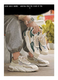 Men's winter 2025 new mesh hollow-out breathable anti-odor height-increasing versatile hong kong style chunky sole dad shoes trendy sneakers for men