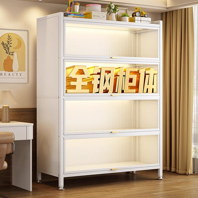 Steel dust-proof bookcase for home door multi-layer entrance cabinet large-capacity storage cabinet entrance flip-up door multi-layer storage
