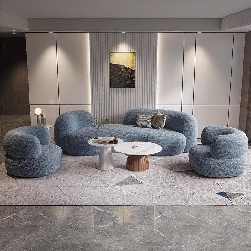 Accessible luxury cashmere fabric curved sofa coffee table modern casual living room beauty salon clothing store furniture popular