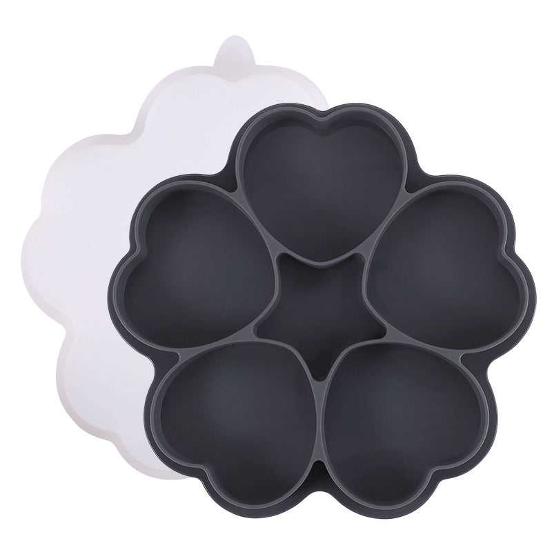 spot 5-link heart-shaped silicone meat filling mold with silicone cover hamburger patty ice tray jelly food supplement mold