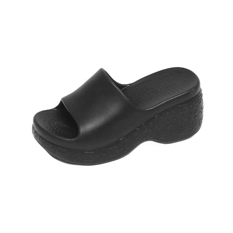 New fashion wedge heel flip-flops for women, thick sole eva lightweight, "stomping on clouds" comfort, non-slip, odor-resistant summer sandals
