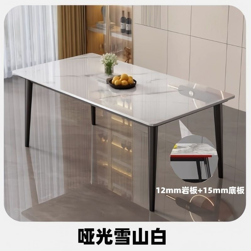 Slate dining table - modern minimalist luxury design for small spaces - rectangular dining table and chair set for home, living room