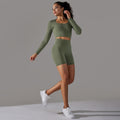 European and american seamless knitted golf dot jacquard high-waisted butt-lifting tight yoga pants running fitness outfit set for women