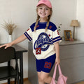 Wholesale girls' clothing: versatile t-shirt and shorts set - casual two-piece outfit, ready stock, direct supply